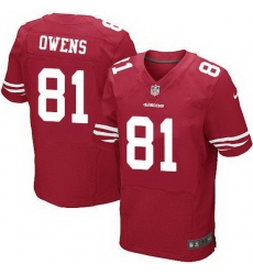 Nike 49ers #81 Terrell Owens Red Team Color Mens Stitched NFL Elite Jersey