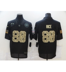 Nike San Francisco 49ers 80 Jerry Rice Black Came 2020 Salute To Service Limited Jersey
