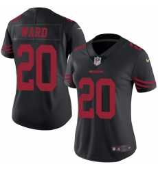 Nike 49ers #20 Jimmie Ward Black Womens Stitched NFL Limited Rush Jersey