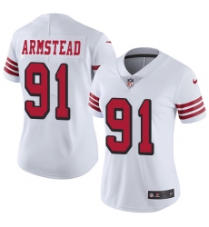 Nike 49ers #91 Arik Armstead White Rush Womens Stitched NFL Vapor Untouchable Limited Jersey
