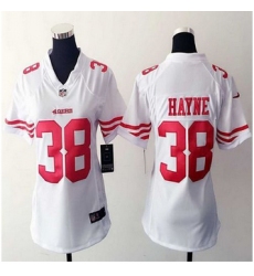 Women New 49ers #38 Jarryd Hayne White Stitched NFL Elite Jersey