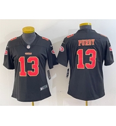 Women San Francisco 49ers 13 Brock Purdy Black Stitched Jersey 
