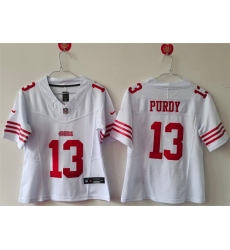 Women San Francisco 49ers 13 Brock Purdy White F U S E Vapor Untouchable Stitched Jersey  Women San Francisco 49ers 13 Brock Purdy White F U S E Vapor Untouchable Stitched Jersey