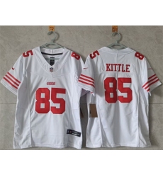 Women San Francisco 49ers 85 George Kittle White F U S E Vapor Untouchable Stitched Jersey  Women San Francisco 49ers 85 George Kittle White F U S E Vapor Untouchable Stitched Jersey