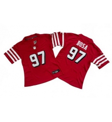 Women San Francisco 49ers 97 Nick Bosa New Red 2023 F U S E  Stitched Football Jersey 