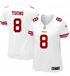 Womens Nike San Francisco 49ers 8 Steve Young Game White NFL Jersey