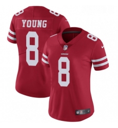Womens Nike San Francisco 49ers 8 Steve Young Red Team Color Vapor Untouchable Limited Player NFL Jersey