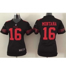nike women nfl jerseys san francisco 49ers 16 montana black[nike]