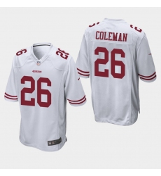 Youth Nike 49ers #26 Tevin Coleman White Game Jersey