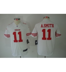 Youth Nike San Francisco 49ers 11# Smith White Limited Jerseys