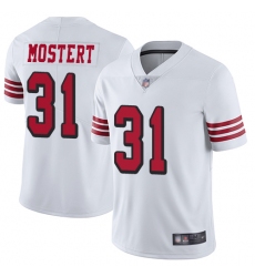 Youth Nike San Francisco 49ers 31 Raheem Mostert White Rush Limited Player NFL Jersey