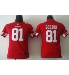 Youth Nike San Francisco 49ers #81 Anquan Boldin Red Team Color Stitched NFL Jersey