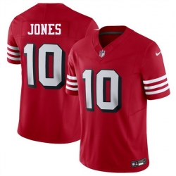 Youth San Francisco 49ers 10 Mac Jones New Red 2025 F U S E  Vapor Untouchable Limited Stitched Football Jersey