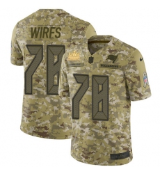 Men Nike Tampa Bay Buccaneers 78 Tristan Wirfs Camo Men Super Bowl LV Champions Patch Stitched NFL Limited 2018 Salute To Service Jersey