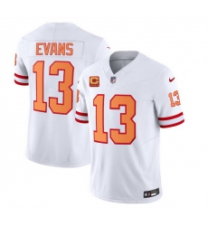 Men Tampa Bay Buccaneers 13 Mike Evans 2023 F U S E  White With 4 Star C Patch Throwback Limited Stitched Jersey
