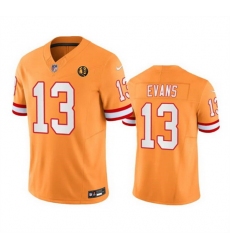 Men Tampa Bay Buccaneers 13 Mike Evans Orange 2023 F U S E  With John Madden Patch Vapor Limited Stitched Football Jersey