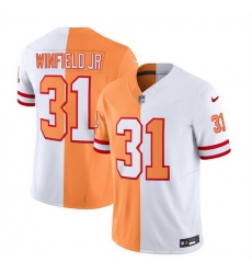 Men Tampa Bay Buccaneers 31 Antoine Winfield Jr  2023 F U S E  White Gold Split Throwback Limited Stitched Jersey