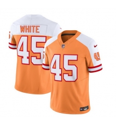 Men Tampa Bay Buccaneers 45 Devin White 2023 F U S E  White Gold Throwback Limited Stitched Jersey