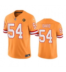 Men Tampa Bay Buccaneers 54 Lavonte David Orange 2023 F U S E  Throwback With John Madden Patch Vapor Limited Stitched Football Jersey