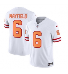 Men Tampa Bay Buccaneers 6 Baker Mayfield 2023 F U S E  White Throwback Limited Stitched Jersey