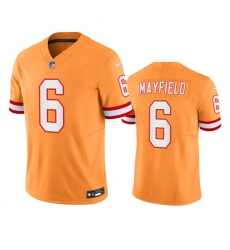 Men Tampa Bay Buccaneers 6 Baker Mayfield Orange Throwback Limited Stitched Jersey