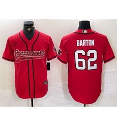 Men Tampa Bay Buccaneers 62 Graham Barton Red Cool Base Stitched Baseball Jersey