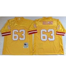 Men Tampa Bay Buccaneers 63 Lee Roy Selmon Yellow M&N Throwback Jersey