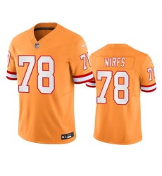 Men Tampa Bay Buccaneers 78 Tristan Wirfs Orange Throwback Limited Stitched Jersey