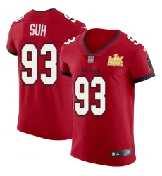 Men Tampa Bay Buccaneers 93 Ndamukong Suh Men Super Bowl LV Champions Patch Nike Red Vapor Elite Jersey