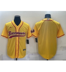 Men Tampa Bay Buccaneers Blank Yellow Cool Base Stitched Baseball Jersey