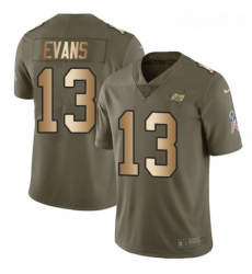 Mens Nike Tampa Bay Buccaneers 13 Mike Evans Limited OliveGold 2017 Salute to Service NFL Jersey