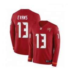 Mens Nike Tampa Bay Buccaneers 13 Mike Evans Limited Red Therma Long Sleeve NFL Jersey