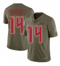 Mens Nike Tampa Bay Buccaneers 14 Ryan Fitzpatrick Limited Olive 2017 Salute to Service NFL Jersey