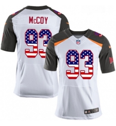 Mens Nike Tampa Bay Buccaneers 93 Gerald McCoy Elite White Road USA Flag Fashion NFL Jersey