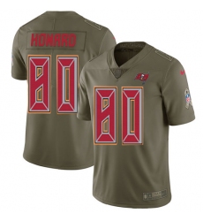 Nike Buccaneers #80 O J Howard Olive Mens Stitched NFL Limited 2017 Salute to Service Jersey