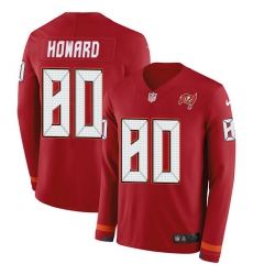 Nike Buccaneers 80 O. J. Howard Red Team Color Men s Stitched NFL Limited Therma Long Sleeve Jersey