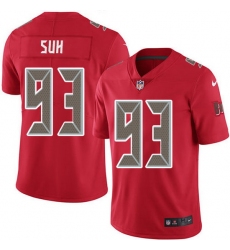 Nike Buccaneers 93 Ndamukong Suh Red Men Stitched NFL Limited Rush Jersey
