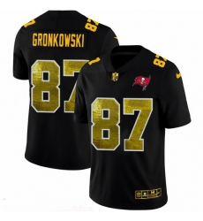 Tampa Bay Buccaneers 87 Rob Gronkowski Men Black Nike Golden Sequin Vapor Limited NFL Jersey