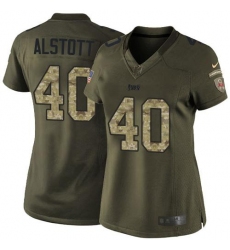 Nike Buccaneers #40 Mike Alstott Green Womens Stitched NFL Limited Salute to Ser