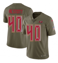 Womens Nike Buccaneers #40 Mike Alstott Olive Youth Stitched NFL Limited 2017 Salute to Service Jersey