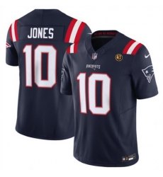 Men New England Patriots 10 Mac Jones Navy 2023 F U S E  With John Madden Patch Vapor Limited Stitched Football Jersey