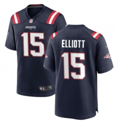 Men New England Patriots #15 Ezekiel Elliott Blue Vapor Limited Stitched Jersey