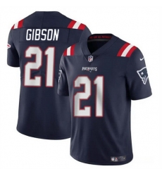 Men New England Patriots 21 Antonio Gibsonz Navy Vapor Limited Stitched Football Jersey