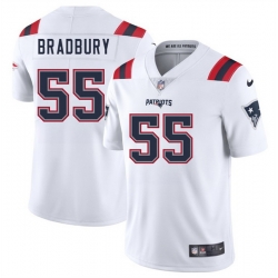 Men New England Patriots 55 Garrett Bradbury White 2025 Vapor Limited Stitched Football Jersey