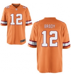 Men Nike Tampa Bay Buccaneers 12 Tom Brady Orange Vapor Limited Stitched NFL Jersey