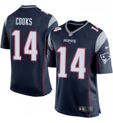 Mens Nike New England Patriots 14 Brandin Cooks Game Navy Blue Team Color NFL Jersey