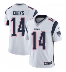 Mens Nike New England Patriots 14 Brandin Cooks White Vapor Untouchable Limited Player NFL Jersey