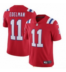 New England Patriots 11 Julian Edelman Men Nike Red Alternate 2020 Vapor Limited Jersey