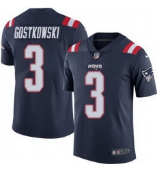 Nike Patriots #3 Stephen Gostkowski Navy Blue Mens Stitched NFL Limited Rush Jersey