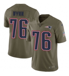 Nike Patriots #76 Isaiah Wynn Olive Mens Stitched NFL Limited 2017 Salute To Service Jersey
